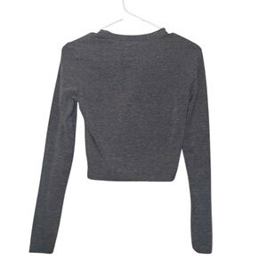 $15 Yogalicious Gray Long Sleeve Fitted/Short OR Crop Top